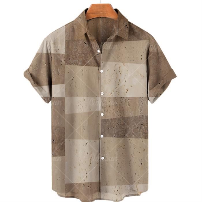 Chemise Hawaïenne Homme SHZFGUI Manches Courtes - Grande Taille Décontractée Plage Fête Des Pères