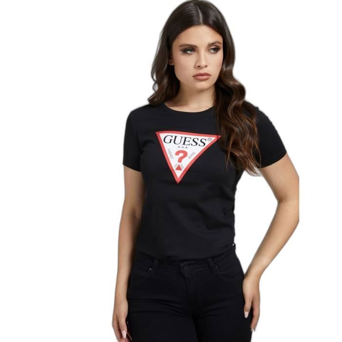 T shirt femme Guess Original jet black S Jet black Cdiscount Pret a Porter