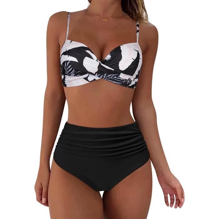 Maillot De Bain Femme 2 Pi ces Push Up Taille Haute Femme Bikinis