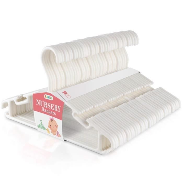 Lot De 25 Cintres Vetements De Bebe D Enfant En Plastique De Stockage Cintres Pour La Longueur De 29cm En Blanc Cdiscount Maison