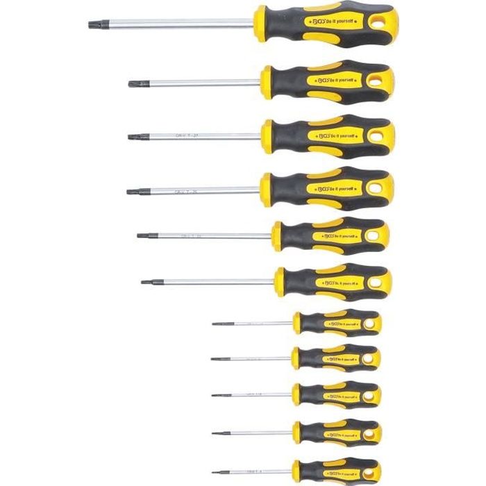TOURNEVIS TORX ASSORTIMENT T6-7-8-9-10-15-20-25-27-30-40 BGS DIY