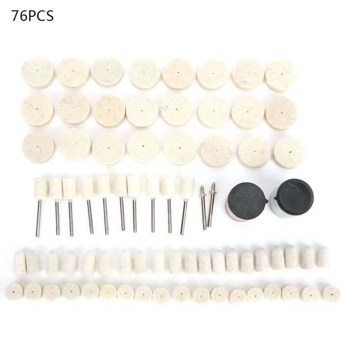 Woohome 123 PCS Kit Têtes De Polissage En Laine Pour Outils Rotatifs Dremel - Roues Polissage