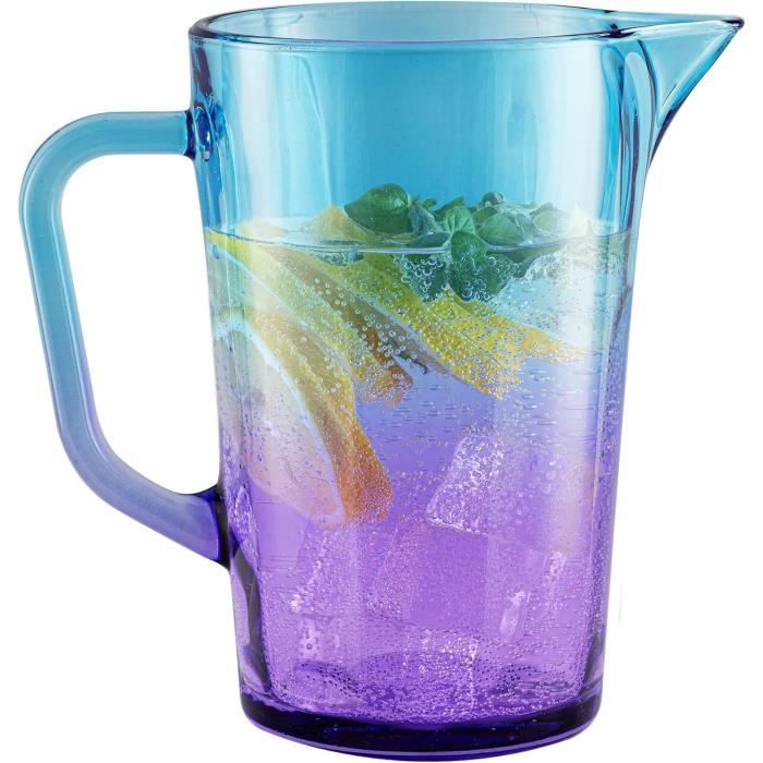 Pichet à Eau En Inox 1 Litre Avec Garde-glace - Bec Verseur Anti-goutte, Poignée Ergonomique, Pour Boissons Froides