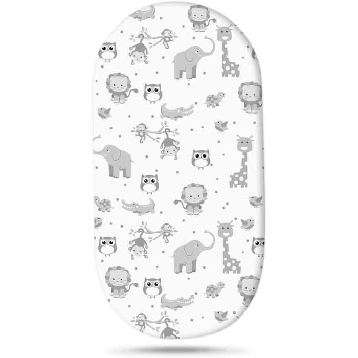 Lot 2 Draps Housses Bébé Universels 70x30cm à 75x33cm - Pour Couffin Nacelle Poussette