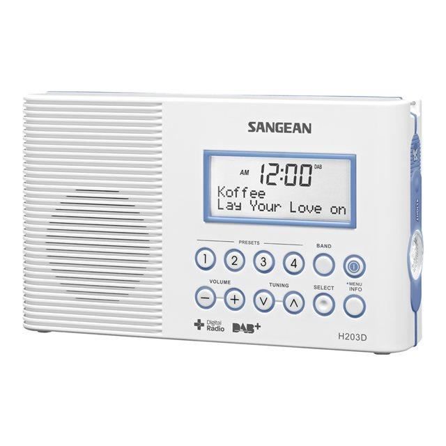 Radio portable étanche Aquatic - SANGEAN H203 - DAB/DAB+/FM - 8 stations préprogrammées