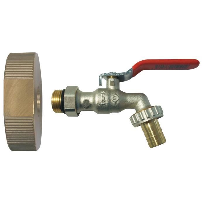 SOMATHERM Kit de Raccordement récupérateur d'Eau de Pluie - Cuve 1000 L - Raccordement de 60 x 6 - Robinet 1/2\