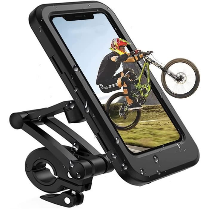 Support Telephone Vélo étanche Rotation Support Smartphone Vélo Scooter  avec Habillage Pluie Porte Téléphone