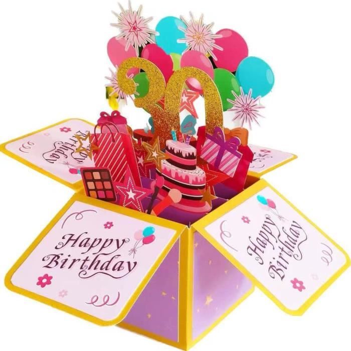 Carte Pop-up 3D Papillons Et Fleurs - Carte D'anniversaire Artisanale Pour Femme, Maman, Amie, Sœur - 20x15 Cm
