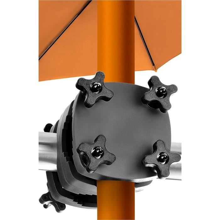 Support De Parasol SunnyGuy Pour Balcon - Fixation Universelle - Noir (lot De 1)