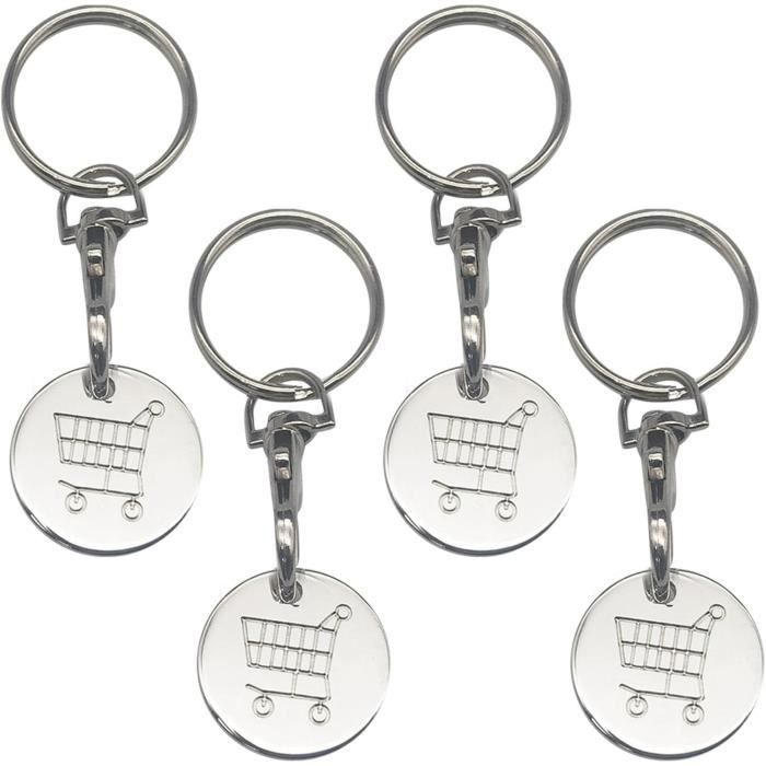 Lot De 4 Jetons De Chariot De Courses En Acier Inoxydable