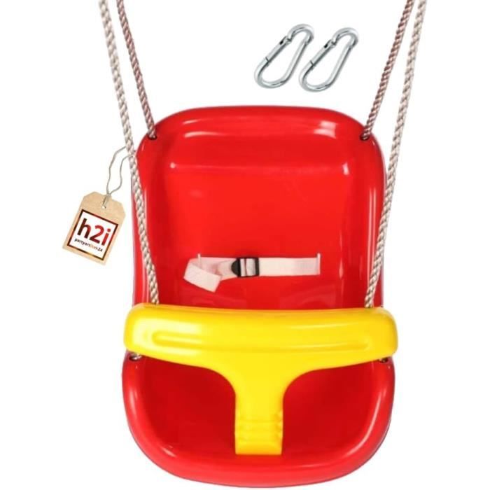 1 balançoire h2i pour enfant jaune avec mousqueton de suspension