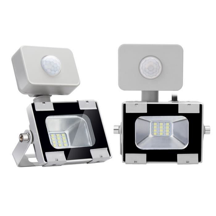 Projecteurs LED Connectés Avec Détecteur Mouvement - Pack De 2, 20W, 1600 Lm, CCT Réglable, IP44