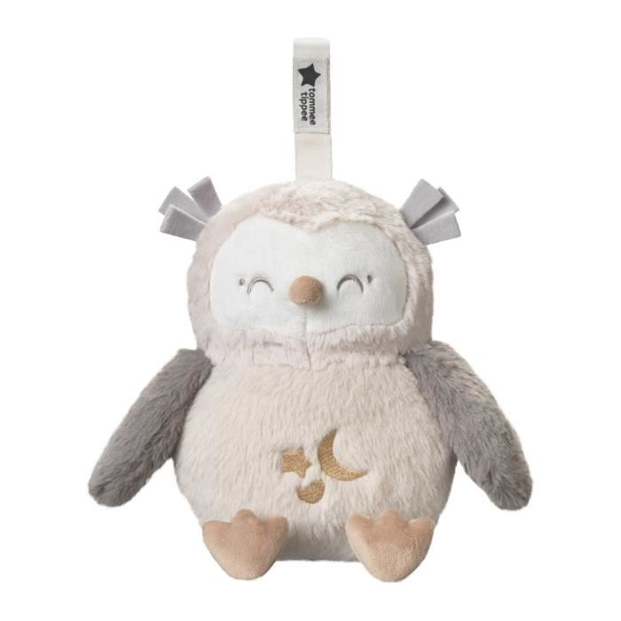 TOMMEE TIPPEE, Peluche veilleuse de luxe avec CrySensor, 6 sons apaisants, USB, lavable en machine, Ollie la Chouette