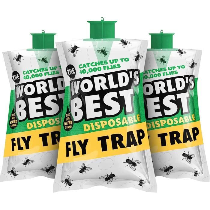 6 Pack Piège à Mouche Intérieur Extérieur Avec Recharge - Piège Transparent Mouches Et Moucherons