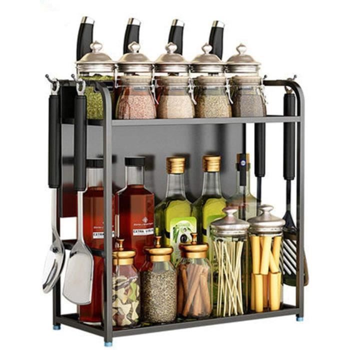 TDSYDS Lot 2 Étagères à Épices Murale Sans Perçage 40x9,5x7 Cm – Rangement Cuisine Pratique Et Élégant