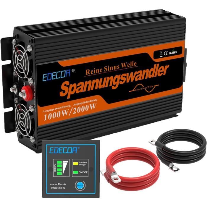 Convertisseur 24V 2000W Sinusoïdal Pur - Solartronics - Avec Télécommande, Radio, Ports USB