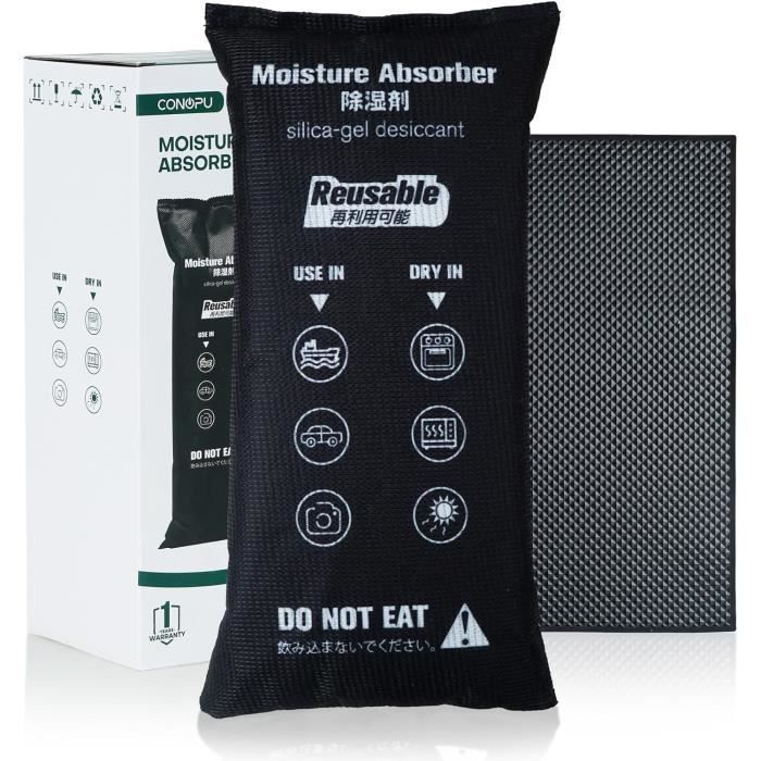 Wessper Déshumidificateur, Dégivreur, Réutilisable, Absorbeur D'Humidité En Gel De Silice, Désodorisant Pour Voiture, Empêche Buée, Condensation Et Gel Sur Les Vitres, Bleu