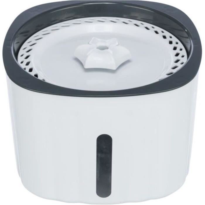 Fontaine à boire TRIXIE Flower - Plastique - 2L - 18,5 × 13 × 18,5 cm - Blanc et gris