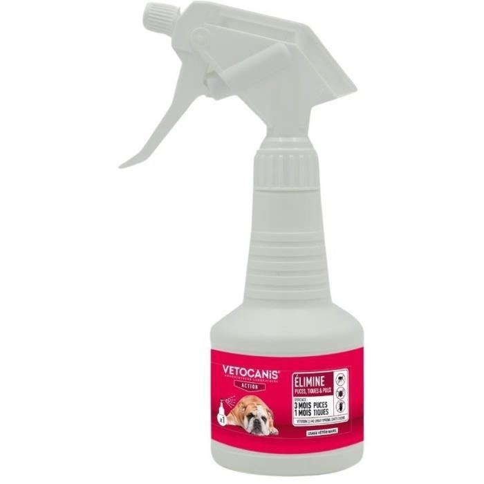 Spray Fipronil anti-puces et tiques - VETOCANIS - 2 5 mg pour Chats et Chiens - 250 ml