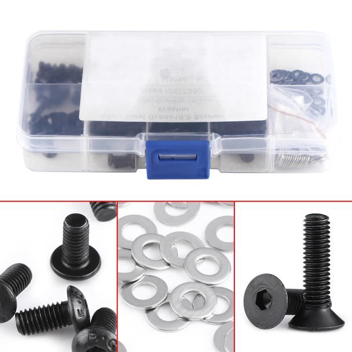 Lot De 400 Vis Auto-taraudeuses M3 à Tête Fraisée Hexagonale - Acier Noir Ou Inox 304, Par QuarkMRO