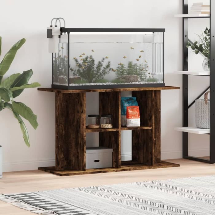 VIDAXL Support pour aquarium Chêne fumé - vue 3