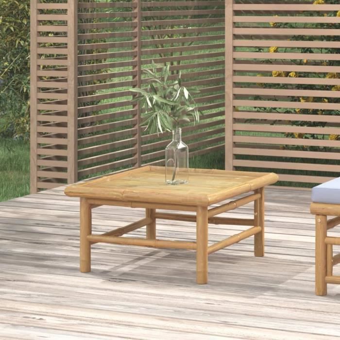 vidaxl table de jardin 65x55x30 cm bambou 362282