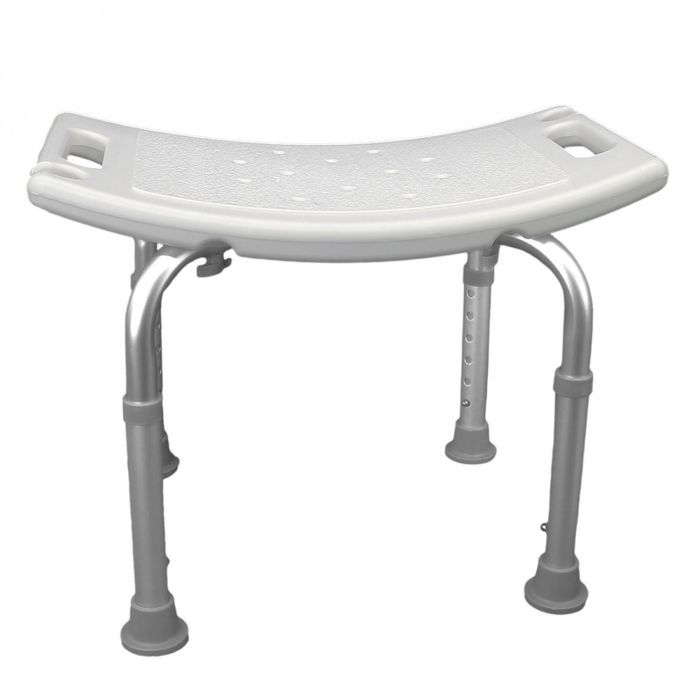 siège, tabouret de douche rectangle réglable en hauteur - blanc