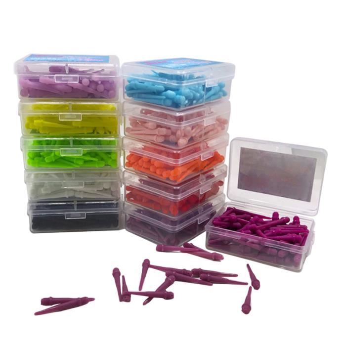 Jeu De Flechette 12 Fléchettes Plastique Avec 36 Pointes Interchangeables - Poids 13.4g - 4 Couleurs - Corps Fer - Pour Débutants Et Pros Flechette Pointe Plastique Pro