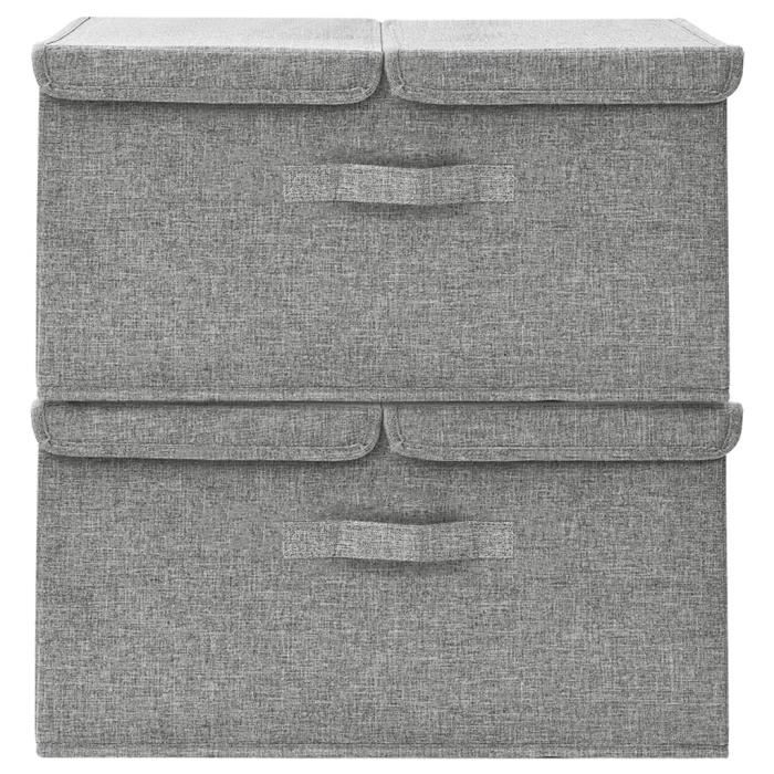 vidaXL Scatole Portaoggetti 2pz in Tessuto 50x30x25 cm Antracite
