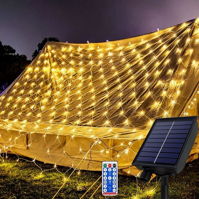 Guirlande lumineuse solaire d'extérieur, 11M/36 pieds, 60 LED