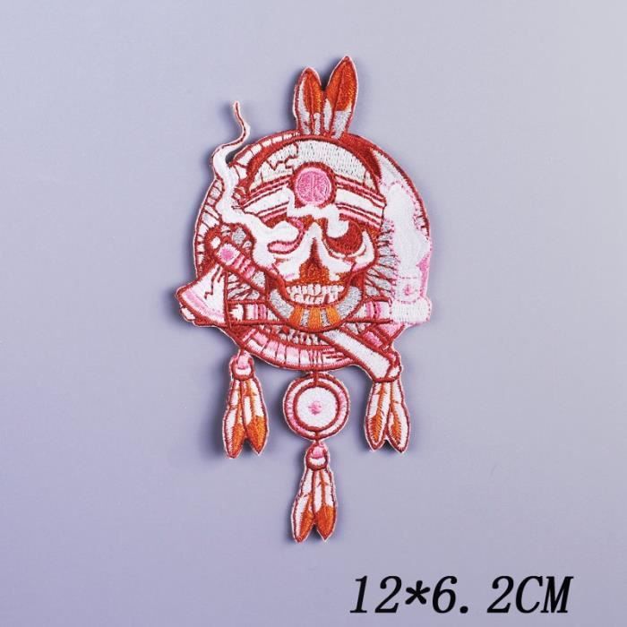 Patch écusson Brodé Tête De Mort Vampire - Thermo-collant, DIY Pour Vêtements, Neuf