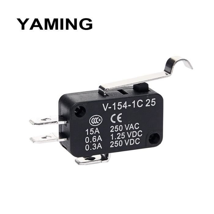Lot De 2 Micro-Interrupteurs Heschen V-154-1C25 - SPDT, 20A 250VAC, Type Manivelle - Pour Applications Industrielles