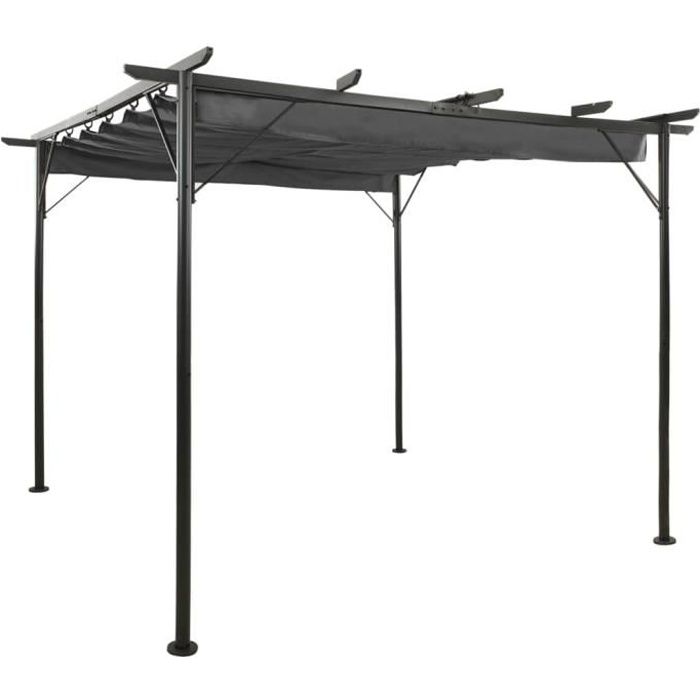 vidaXL Pergola avec toit rétractable 3x3 - vue 3