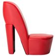 ♪2936 Chaise en forme de chaussure à talon Design & Chic - Fauteuil Relaxation haut Rouge Similicuir MEUBLE®-1