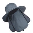 Chapeau de pêche Capuchon solaire large bord avec rabat de cou amovible Couvercle de visage UV Protection solaire pour Ourdoor Homme-1