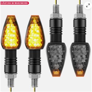 Feux Clignotants Moto F Season - Lot De 4 Indicateurs 12V AV/AR - Tige Courte Et Longue - Facile à Installer