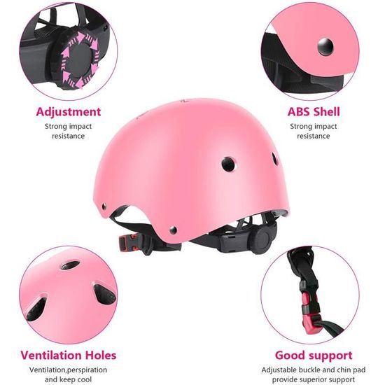 Mopalwin Casque Vélo Enfant + Kit Protection 7 Pièces Ajustable - Protections Rollers Skate Scooter Genouillères Coudières Protège-Poignets
