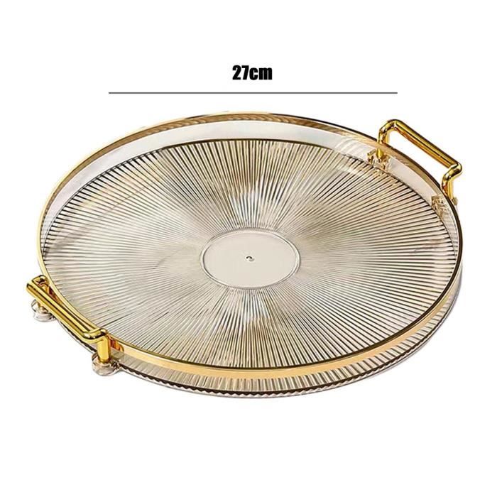 2 Plateaux De Service Ronds Noirs 30 Cm - Plateau Plastique Antidérapant Pour Fêtes, Bar, Restaurant - 2