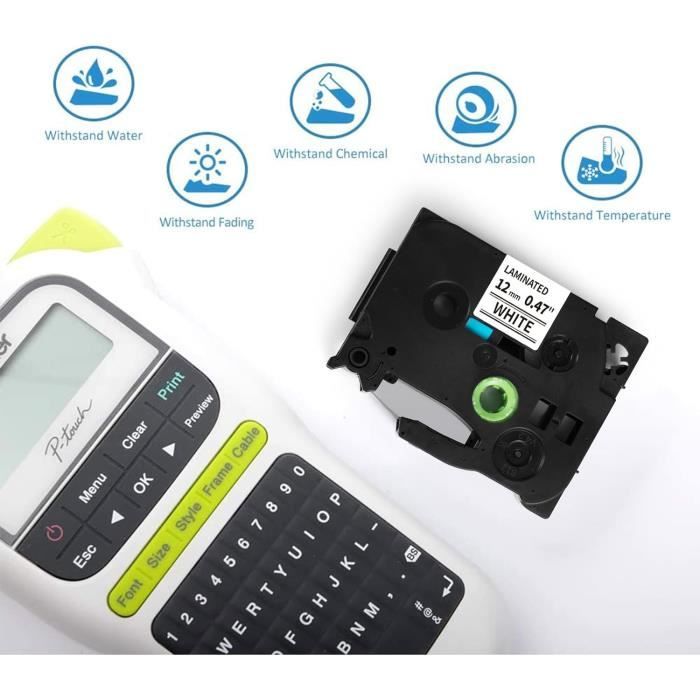 Tzs131 Tape Nastro Brother TZe-231 - 5x Nastri Adesivi 12mm Per P-Touch, 8m, Multicolore Brother P Touch 1000 - Foto 8