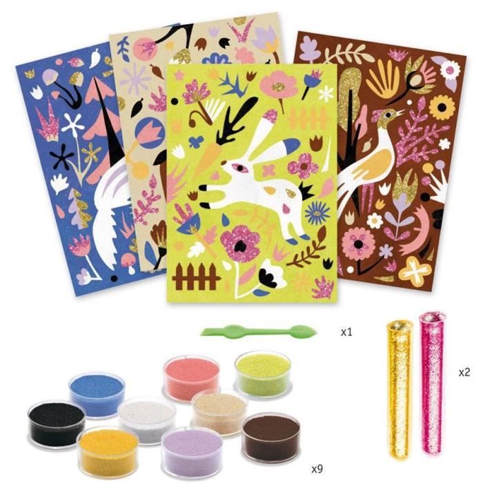 Sables colorés Djeco Loisirs créatifs Merveilles des bois - Cdiscount Jeux  - Jouets