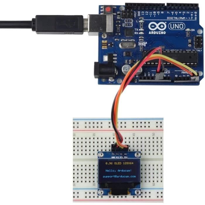 Lot de 4 écrans OLED de 0,96 , caractères bleus, module d