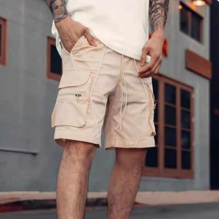 Tendance short Bermudes coton Short cargo homme short de sport mode jeune homme Beige Beige Cdiscount Pret a Porter