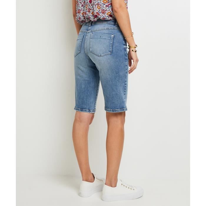 GRAIN DE MALICE Bermuda en jean femme Marron clair Cdiscount Pret a Porter