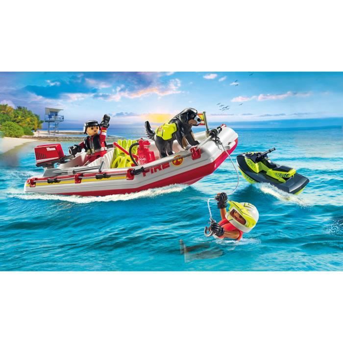 Plaque Pompier Playmobil 4823 Bateau Pompier Jeux Jouets