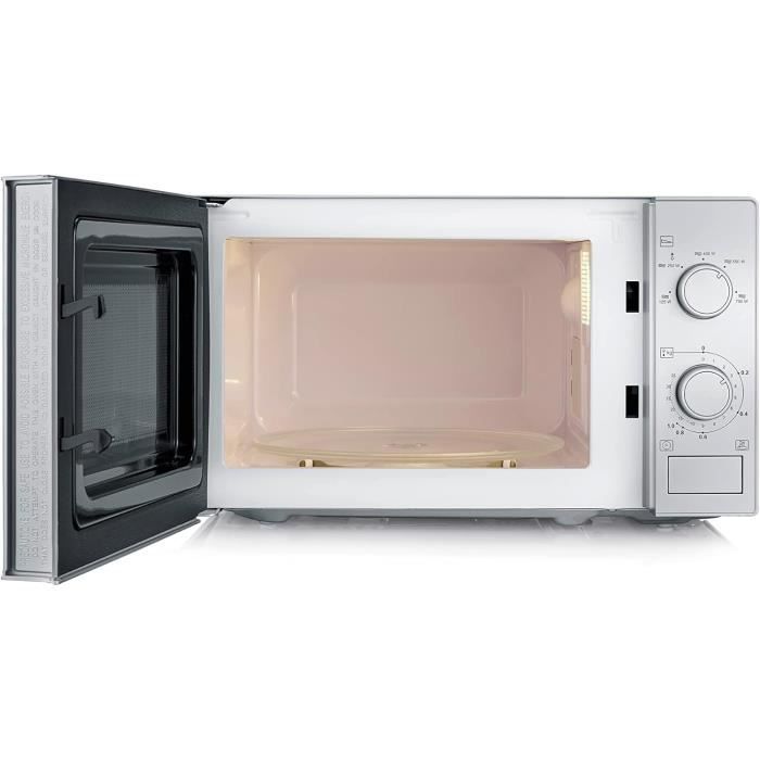 Retro Micro-ondes Numérique 20L, 5 Niveaux Puissance, Décongélation, Minuterie SWAN Jaune 800