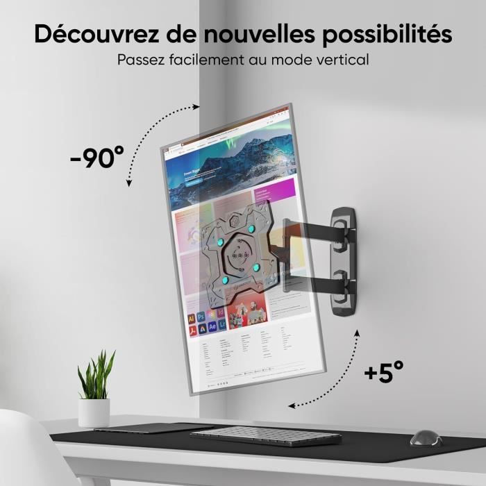 Support Mural à 1 bras articulé HDTV LCD PLASMA 32