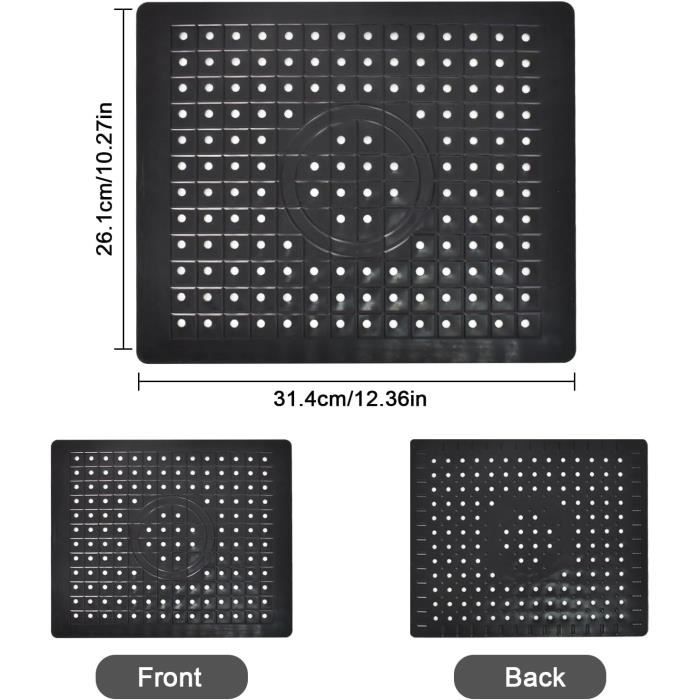 Tapis D'Évier En Caoutchouc Souple - Protection Anti-Rayures Et Anti-Dérapante - Drainage Rapid - Blanc 31,5x26,2 Cm