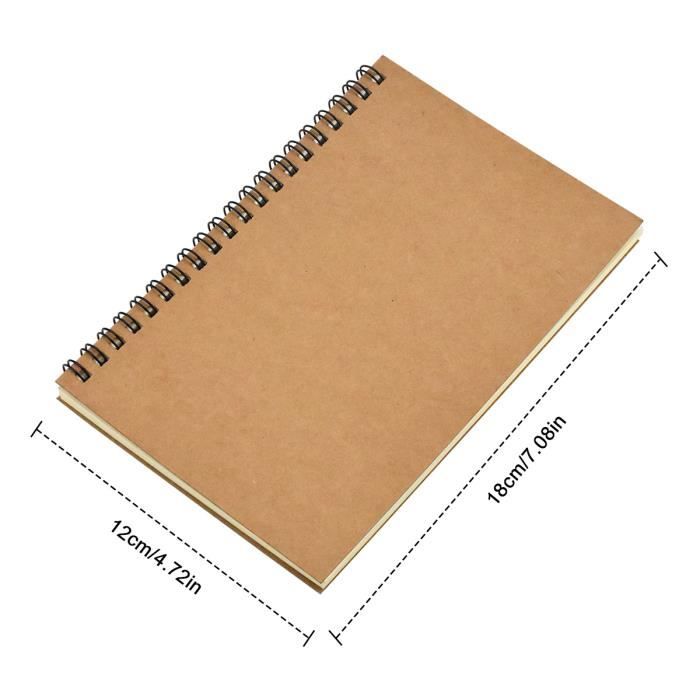 Pack de 2 Carnet croquis, 100 x feuilles blanches carnet à dessin de  couverture kraft pour dessiner, gribouiller (A5) - Cdiscount Beaux-Arts et  Loisirs créatifs