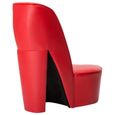♪2936 Chaise en forme de chaussure à talon Design & Chic - Fauteuil Relaxation haut Rouge Similicuir MEUBLE®-2
