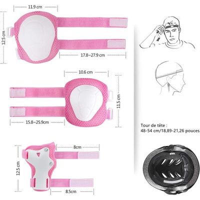 Set De Protection Enfant 7 Pièces ValueTalks - Casque, Genouillères, Coudières Et Protège-poignets Pour Roller Et Vélo